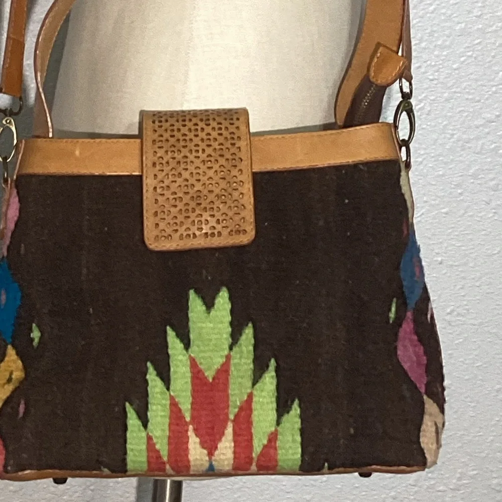 Stylish Tan and Multicolor Women's Bag